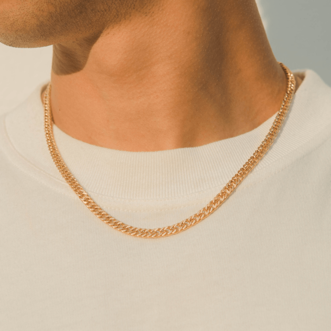5mm Square Cuban Chain - Gold - Cernucci
